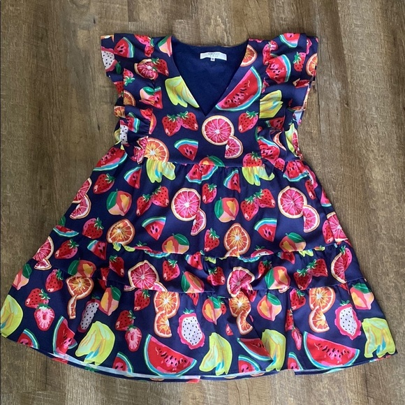 Crosby by Mollie Burch Holden Dress Fruit Print Size M - Picture 4 of 10